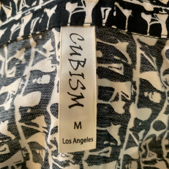Cubism Los Angeles 3/4 Sleeve Button Down Blouse - Size M - Picture 8 of 9